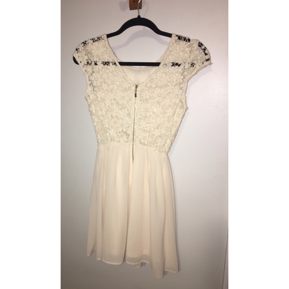 Cream Open Back Mini Dress - Picture 2 of 3